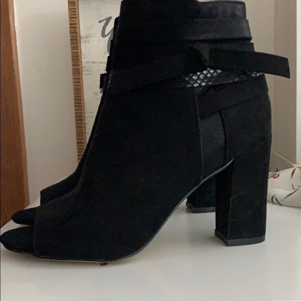 Madden Girl Black Open Toed Booties